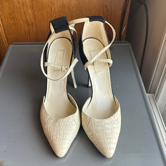 Gucci vintage Black and White Women\'s Heels. Italian size 40. Tom Ford Era. Sz 9 main image 7